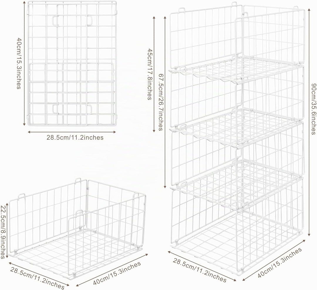 Kleiderschrank Aufbewahrung Organizer, Kleiderschubladen Organizer, Stapelbarer Metalldrahtkorb für