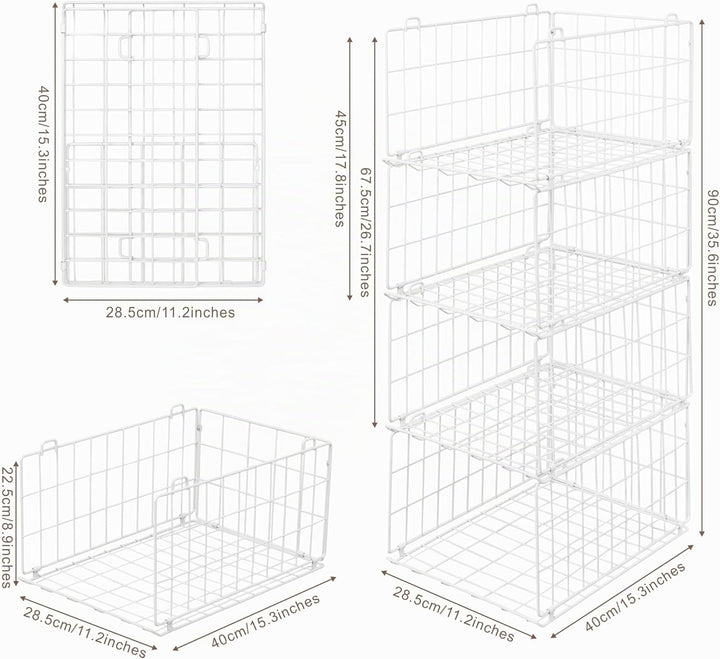 Kleiderschrank Aufbewahrung Organizer, Kleiderschubladen Organizer, Stapelbarer Metalldrahtkorb für