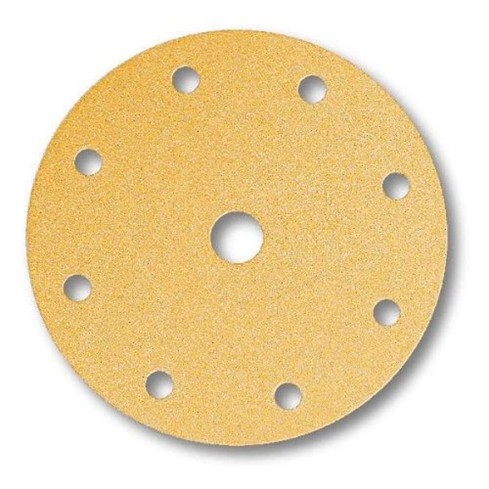 Mirka Gold Universal-Schleifpapier Ø 150mm Klett 9-Loch, Korn P80, 100 Stk / Zum Schleifen von Gips,