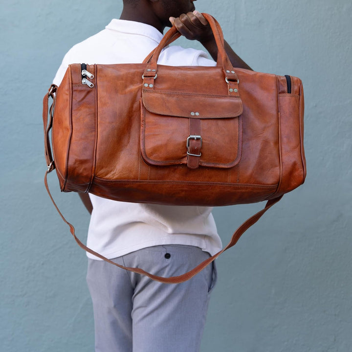 Gusti Weekender Leder - Harvey Damen und Herren Reisetasche Umhängetasche Handtasche Ledertasche Bra