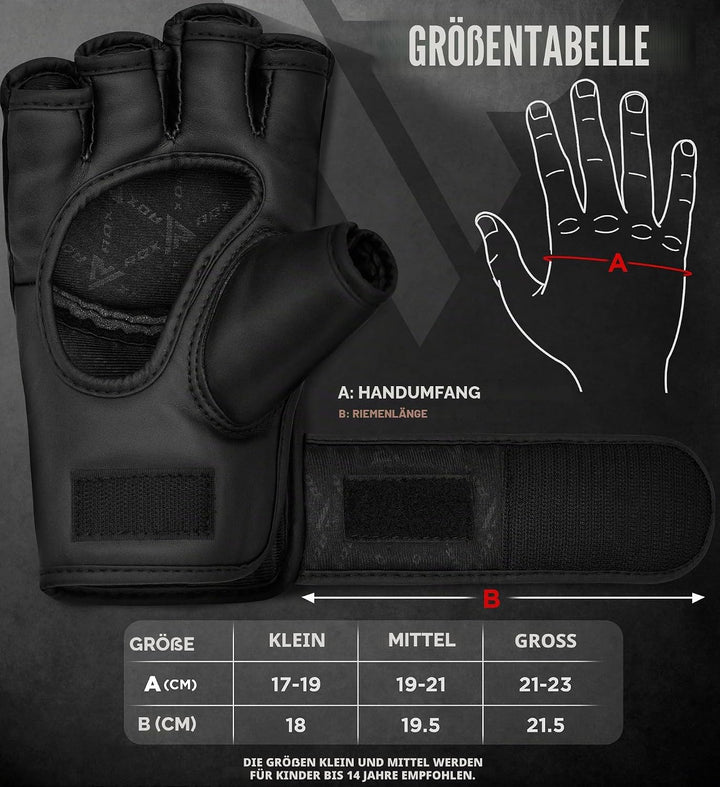 RDX Profi MMA Handschuhe Grappling Sparring Training, Maya Hide Leder, Kickboxen Kampfsport Gepolste
