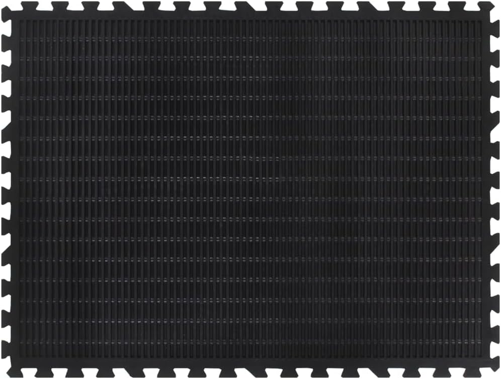 Gummi-Bodenfliese Schwarz 12 mm 90x120 cm | Stossdämpfend, geräuschreduzierend, rutschfeste Untersei