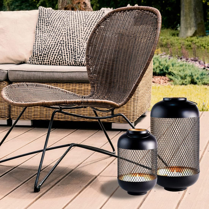 Marrakesch 2er Set Gartenwindlicht Windlicht Asbirg 47cm und 32 cm | Windlichter für Draussen Asbirg