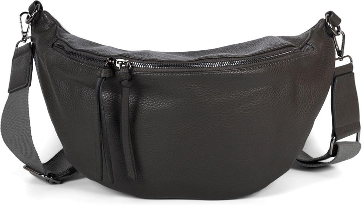 styleBREAKER Damen Halbmond Crossbody Schultertasche, abnehmbarer verstellbarer Schultergurt, Einfar