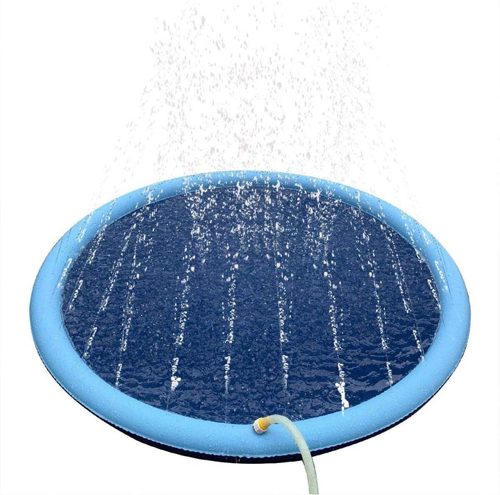 Planschbecken für Haustiere und Kinder, 150 cm Sprinkler- und Spritzwasser-Spielmatte,Hunde Planschb
