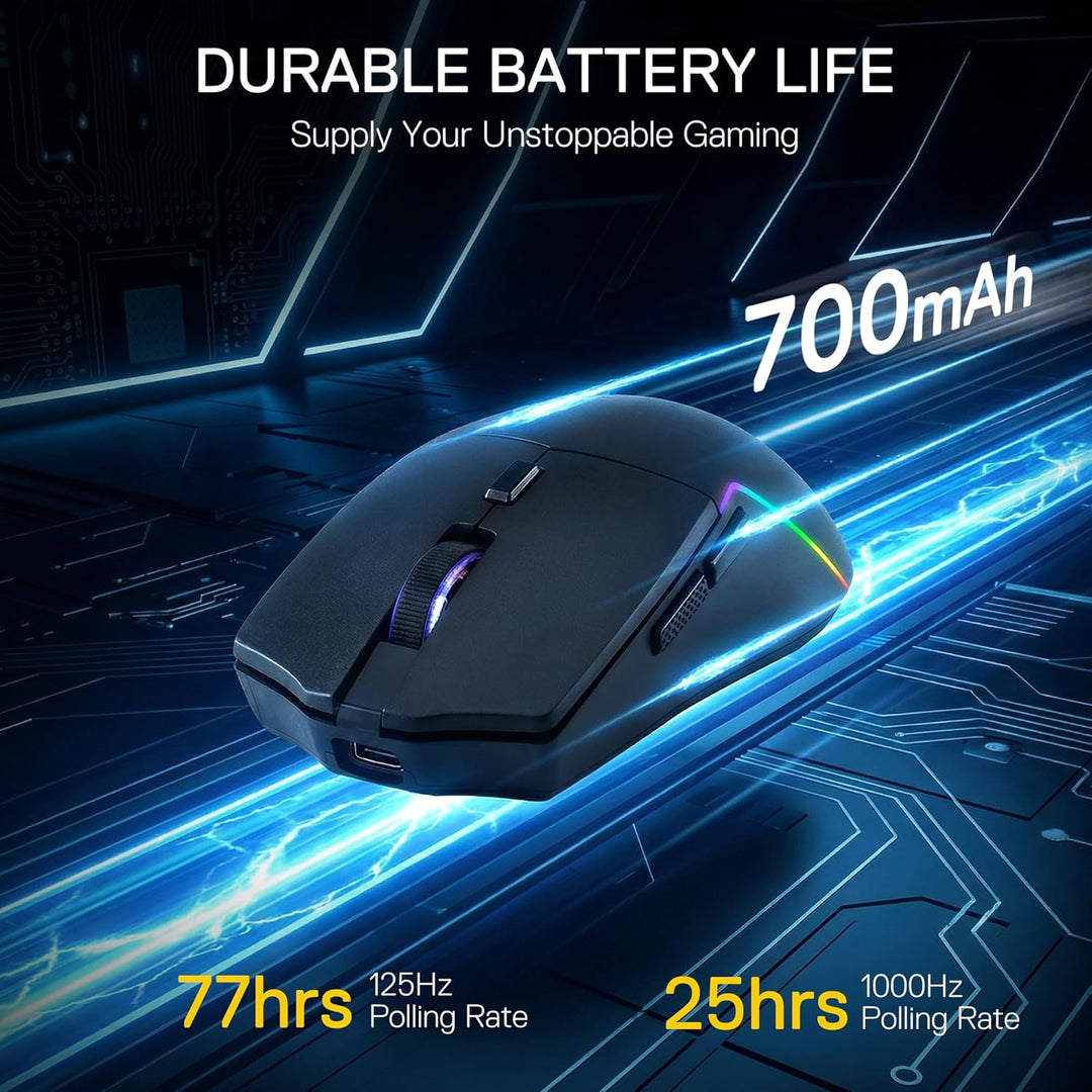 Redragon M730 Wireless Gaming Maus, 10000 DPI, 3-Verbindungsmodi, BT & 2.4G Wireless, 6 Makrotasten,