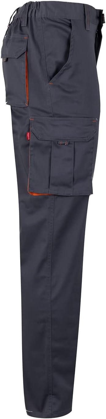Velilla Unisex Stretch Mehreren Taschen Farbe Grau und Orange Grösse 44 Hose für professionellen Geb