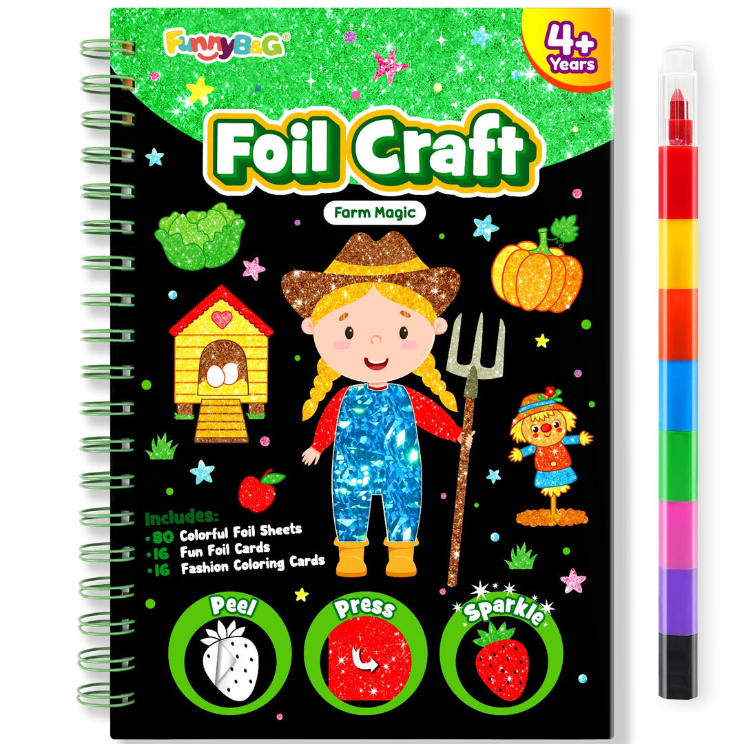 FUNNYB&amp;G Foil Art Kinder Kunst &amp; Bastelaktivität: Kreatives Reisespielzeug für DIY-Aktivität, Bastel