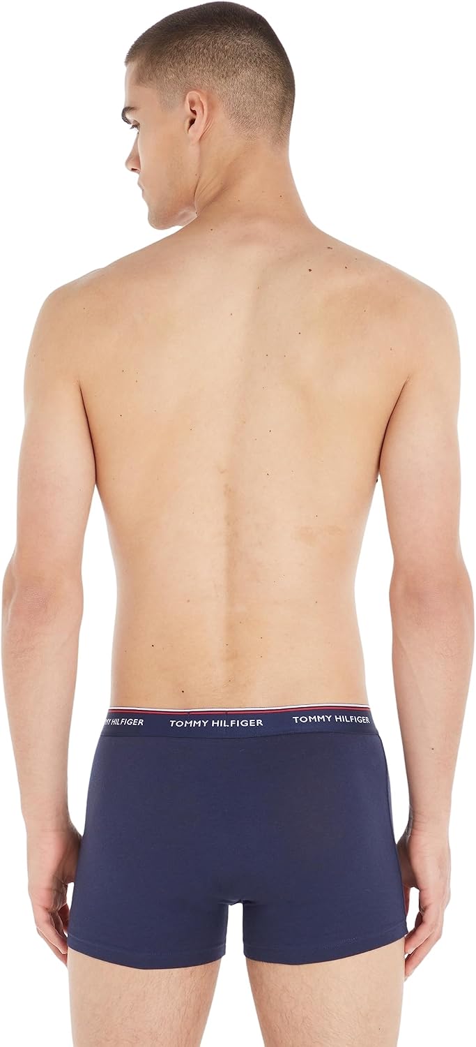 Tommy Hilfiger Herren 3er Pack Boxershorts Trunks Unterwäsche, Blau (Peacoat)