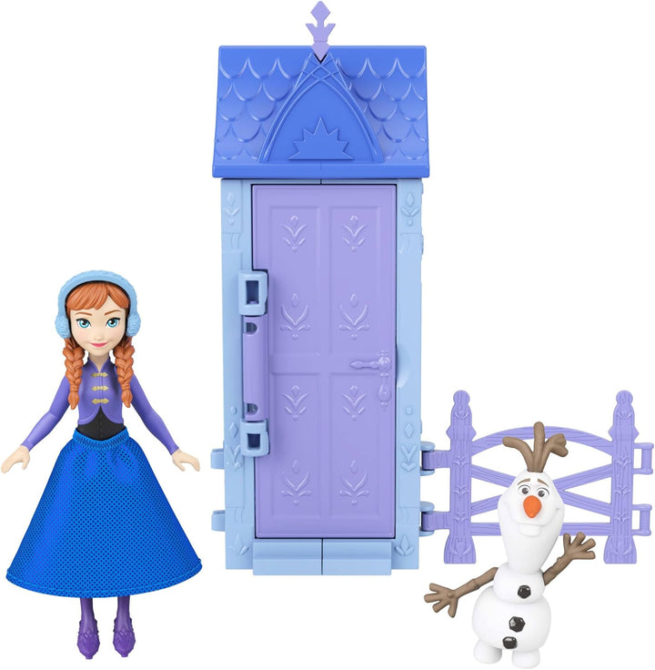 Mattel Disney Die Eiskönigin Spielzeug, Arendelle-Spielset mit Kleiner Puppe und 5 Überraschungen, e