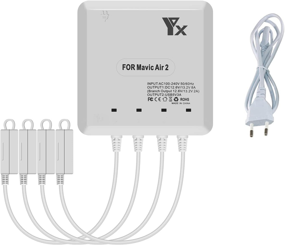 6 in 1 Akku Ladegerät für DJI Air 2S,Mavic Air 2 Drohne, lädt 4 Batterie und 2 USB-Anschlüsse Gleich