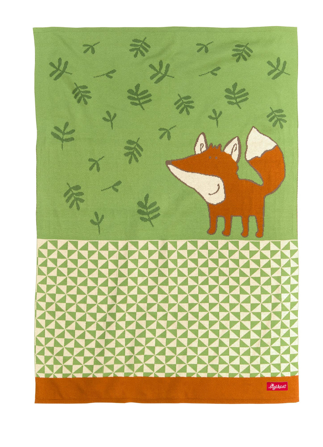 SIGIKID 39449 Strickdecke Forest Fox Mädchen und Jungen Baby-Decke empfohlen ab Geburt grün, Grü