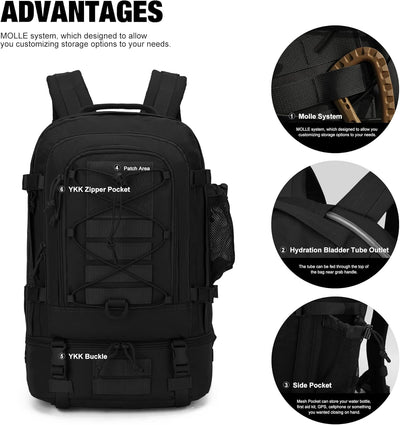 Mardingtop 28L Rucksack Taktischer Rucksack Wanderrucksack Trekkingrucksack Angelrucksack für Surviv