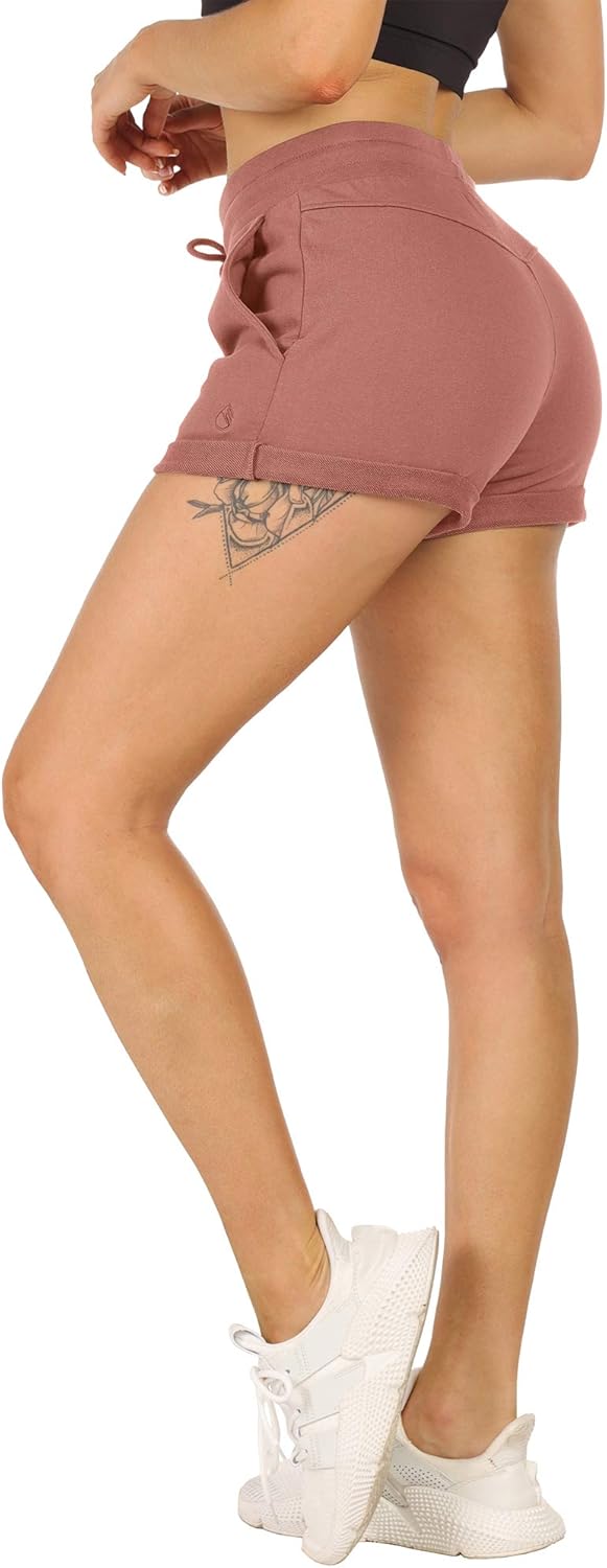 icyzone Damen Sportshorts Kurze Sporthose Atmungsaktive Laufshorts Bequeme Trainingsshorts für Fitne