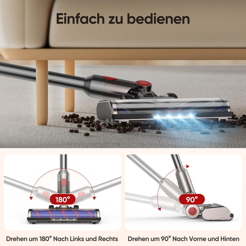 FLYLINKTECH Bürste kompatibel für Dyson V7, V8, V10, V11, V15,Bürste mit 4-LED-Leuchten, Bürste mit