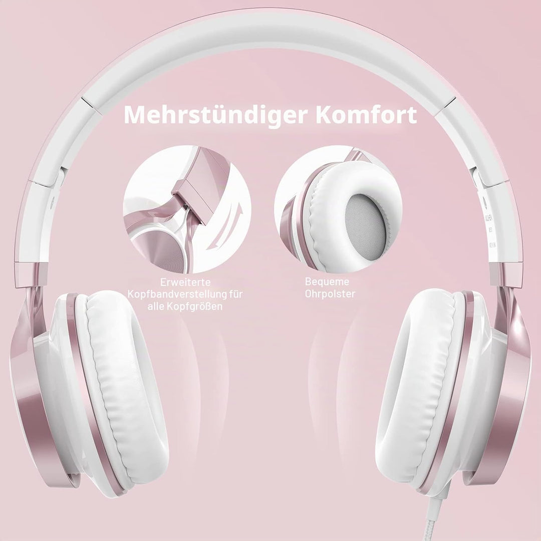AILIHEN MS300 Kopfhörer mit Kabel und Mikrofon für Chromebook, Laptop, Computer, Smartphone, 3,5 mm,