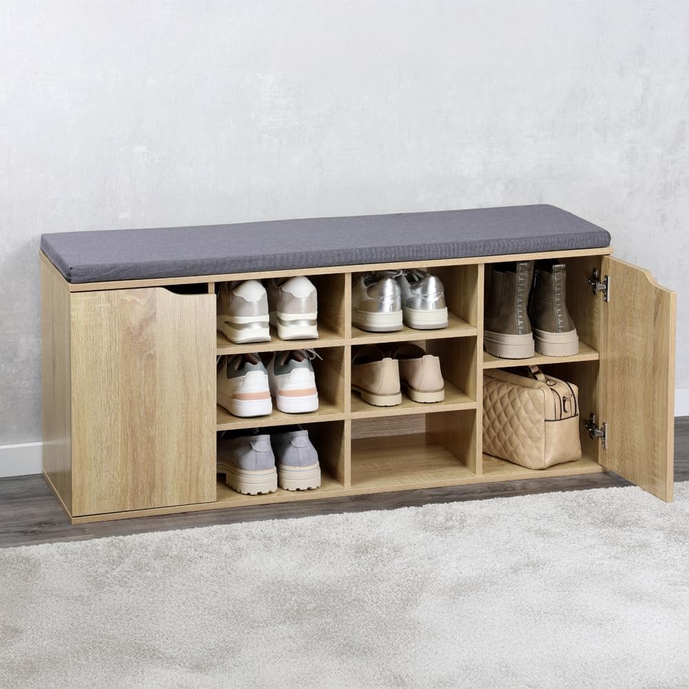 Kesper | Schuhschrank mit Sitzkissen, Material: Faserplatte, Masse: B103,5 x H48 cm x L29,5 cm, Farb