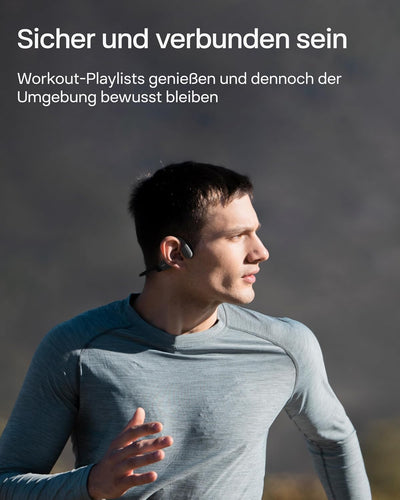 SHOKZ OpenRun Mini Knochenschall Kopfhörer, Open-Ear Sport Bluetooth Kopfhörer mit Noise-Cancelling