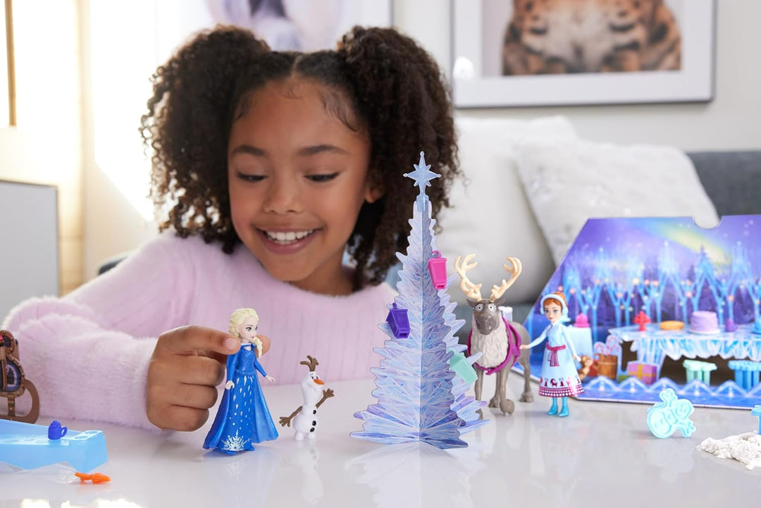 Mattel Disney Die Eiskönigin Kleine Anna- und Elsa-Puppen Adventskalender mit 2 Freundefiguren, form