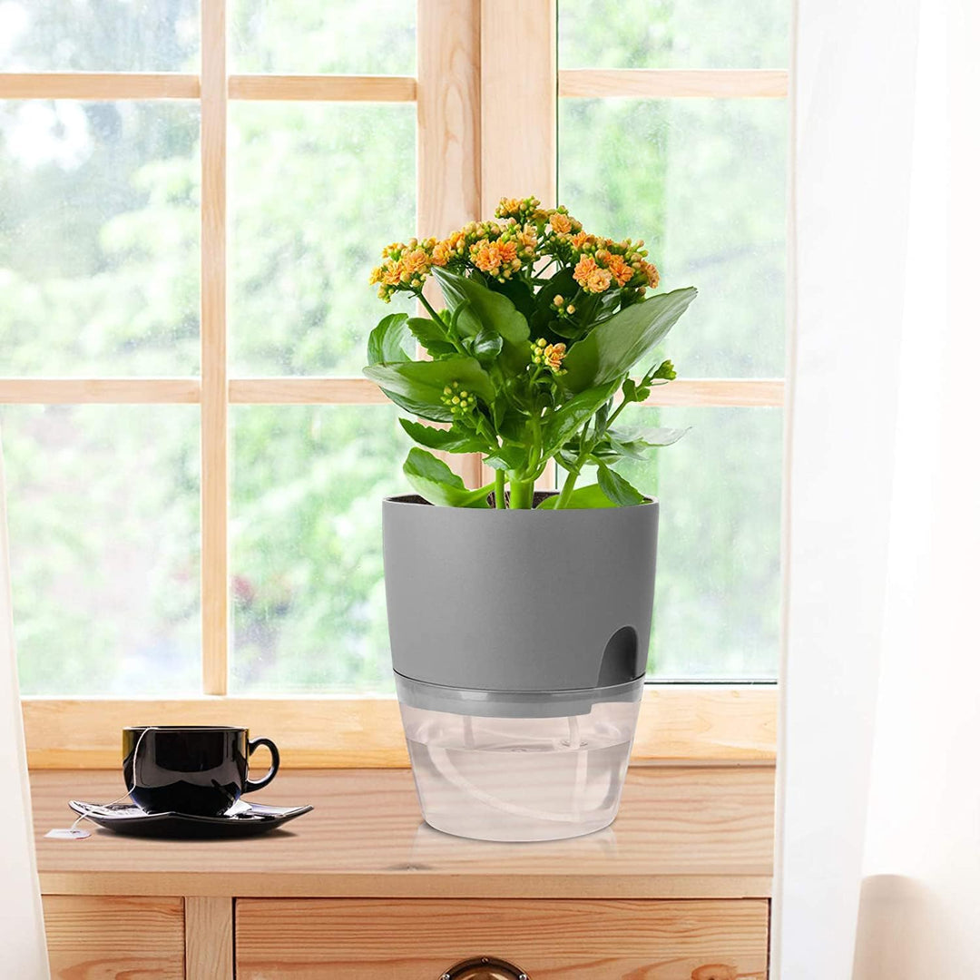 iDattel Kräutertopf Küche Set Fensterbank selbstbewässernd-3er Set Kräutergarten für die Küche,18.2X