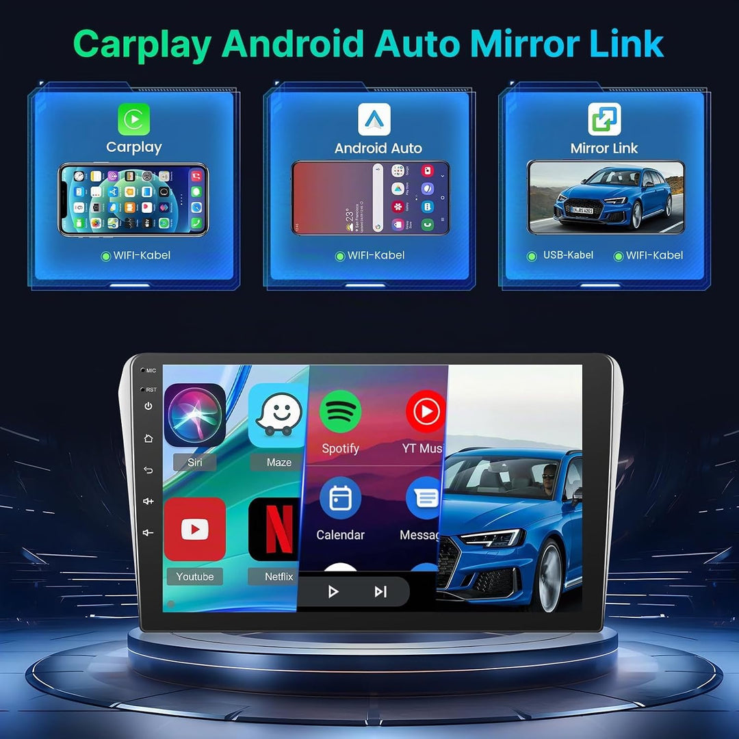 [2+64G] Android 13 Autoradio für Toyota Avensis 2002-2008 mit Drahtlos Carplay & Android Auto, 9 Zol