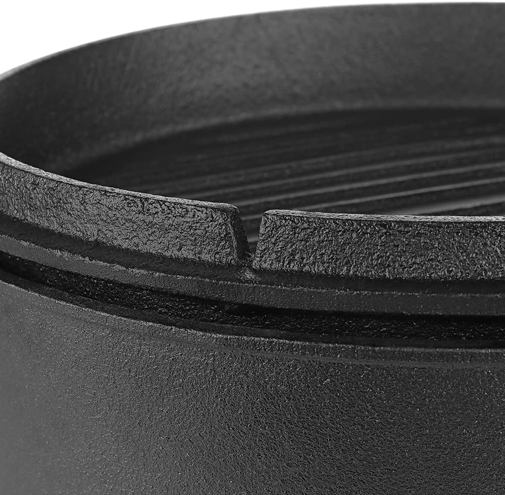 Mucola Dutch Oven 31x14 cm Gusseisen 9 Liter ohne Füsse Schwarz | Feuertopf Schmortopf Bräter Gussto