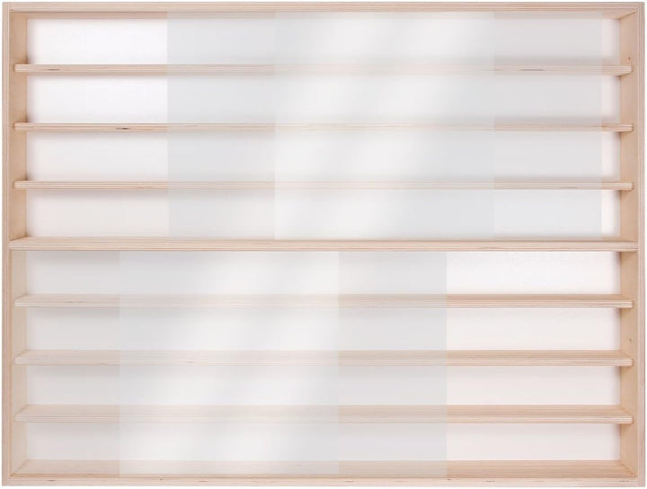 Alsino Wandvitrine Holz Regal Vitrine Setzkasten mit Scheibe (V-43) - 100 x 75,5 x 8,5-8 Ebenen mit