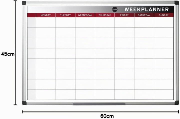 Bi-Office Wochenplaner, Magnetisch, Aluminium Rahmen, 60x45cm