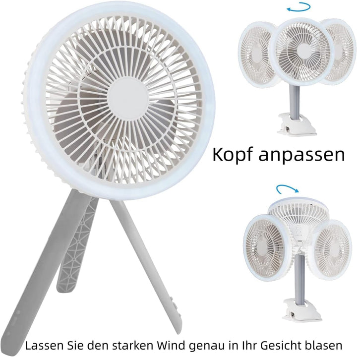 LETOUR USB Ventilator Leise,Ventilator Klein 3 Geschwindigkeiten Tischventilator Clipventilator Leis
