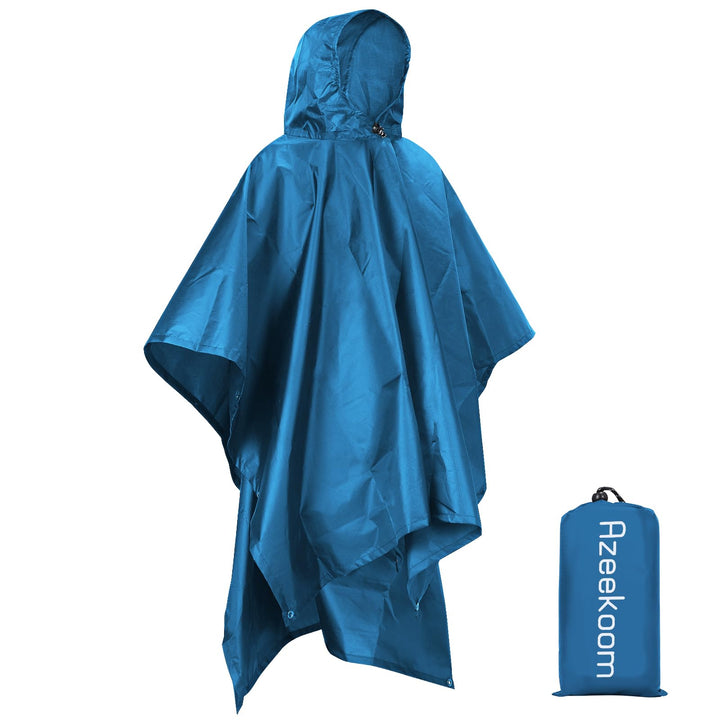Azeekoom Regenjacke Regenponcho, Regenmantel Wasserdicht Unisex Camping Zelt Campingdecke 3 in 1 Mul