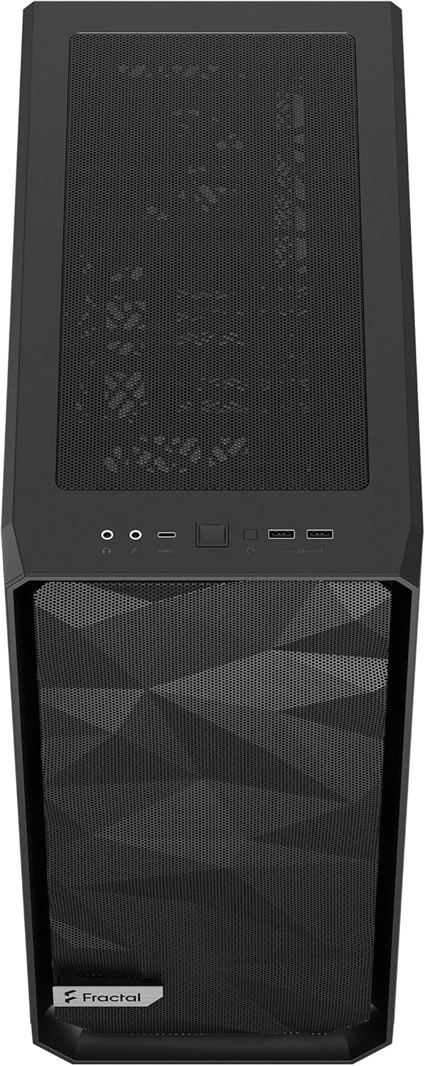 Fractal Design Meshify 2 Compact Black ATX Flexible High-Airflow Mid Tower Computer Case Black Solid