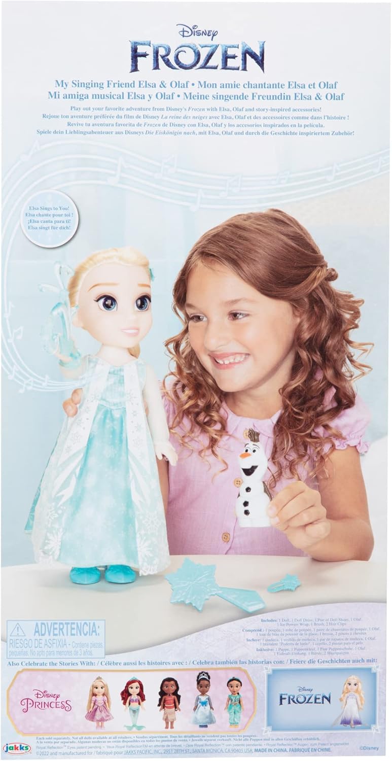 Disney Die Eiskönigin - Frozen - Singende ELSA Puppe 35 cm, singt „Let It Go“, inklusive Zubehör für