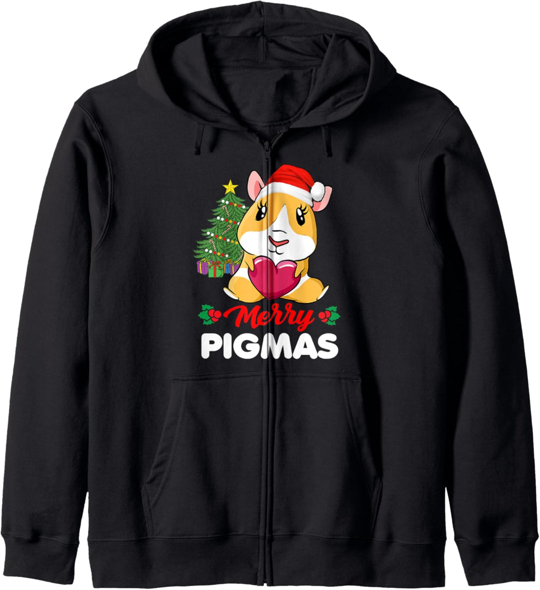 Merry Pigmas Lustiger Meerschweinchen-Weihnachtsmann Kapuzenjacke