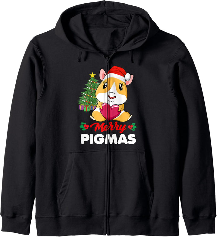 Merry Pigmas Lustiger Meerschweinchen-Weihnachtsmann Kapuzenjacke
