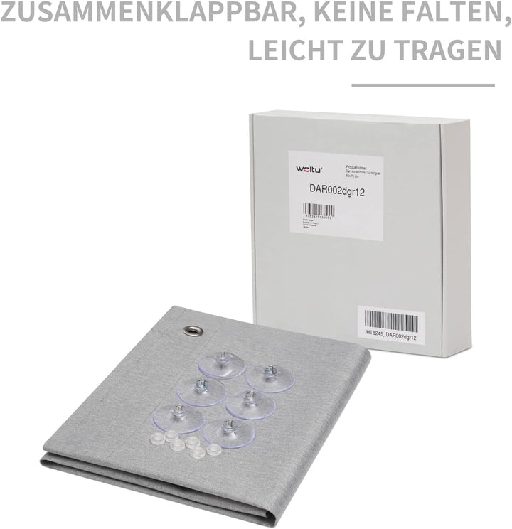 WOLTU Thermo Dachfenster Rollo ohne Bohren Sonnenschutz Verdunkelungsrollo mit Saugnäpfen, Thermorol
