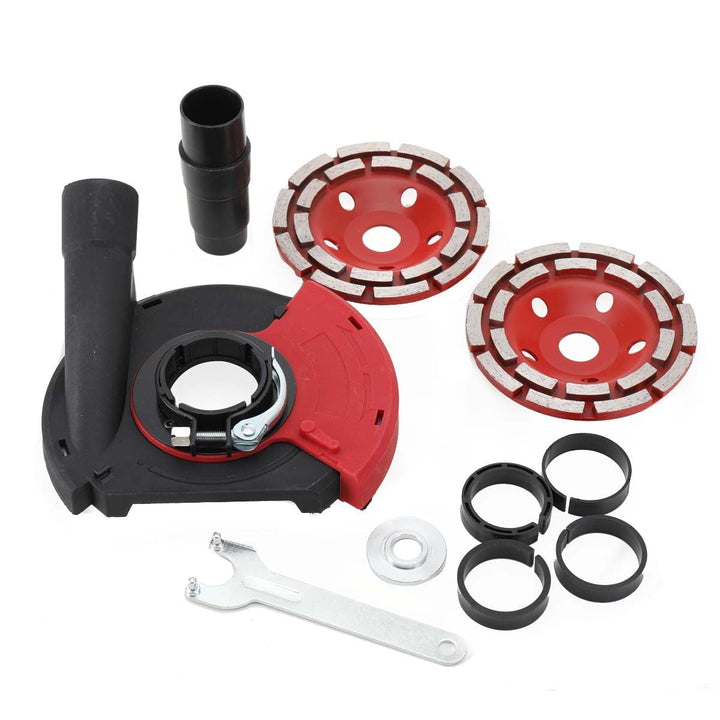 Absaugaufsatz Absaughaube für Winkelschleifer Betonschleifer mit 2 stück Professional Schleiftopf 12