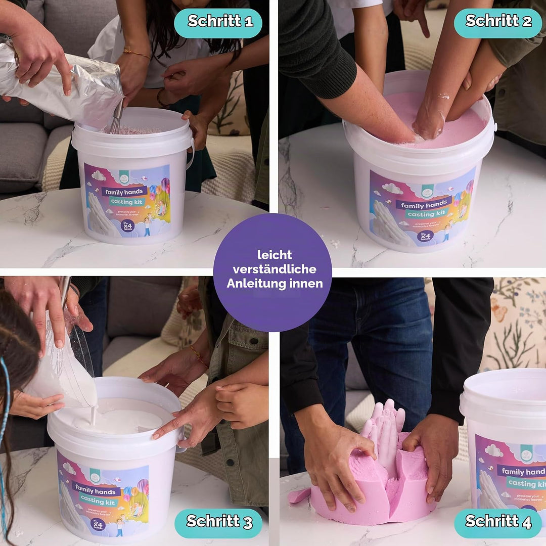 chuckle XL 3D Gipsabdruck Handabdruck Set Für Paare Und Familien – Kreatives Gipsabdruck Set Für Hoc