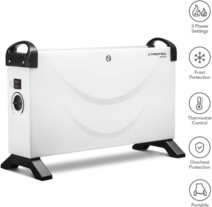 TROTEC Konvektor Heizung TCH 18 E – Heizleistung 750 W / 1250 W / 2000 W – Elektro Heizkörper 750 W