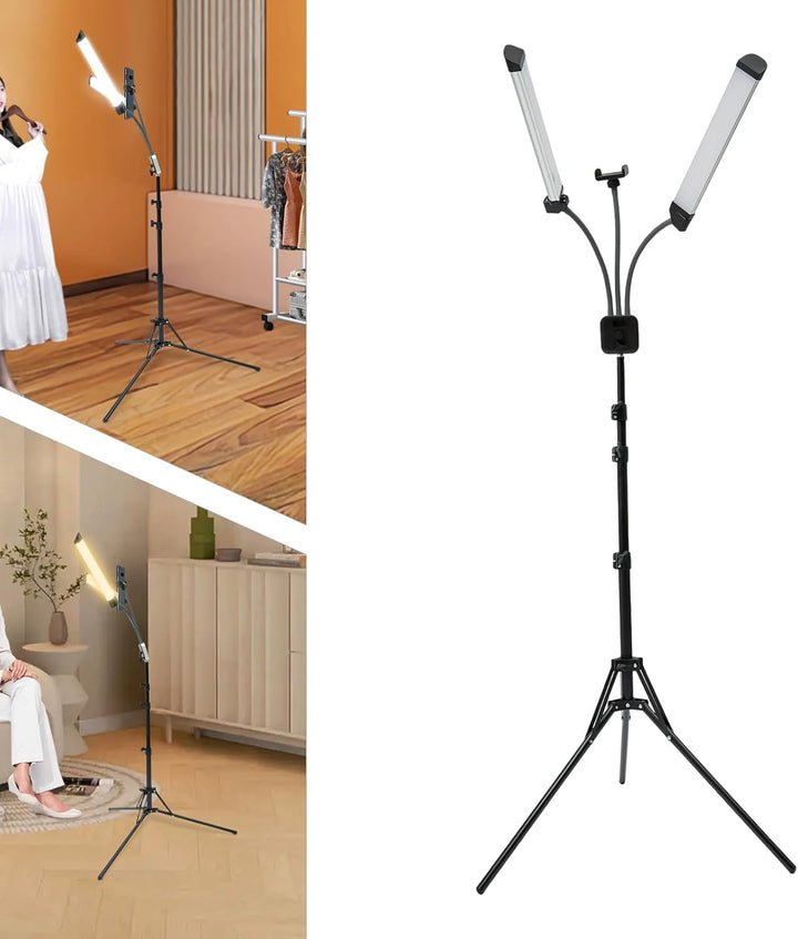 Kosmetiklampe 45W Wimpernverlängerung Lampe, Von 3000K bis 6000K Dimmbares LED-Beleuchtungsset mit S