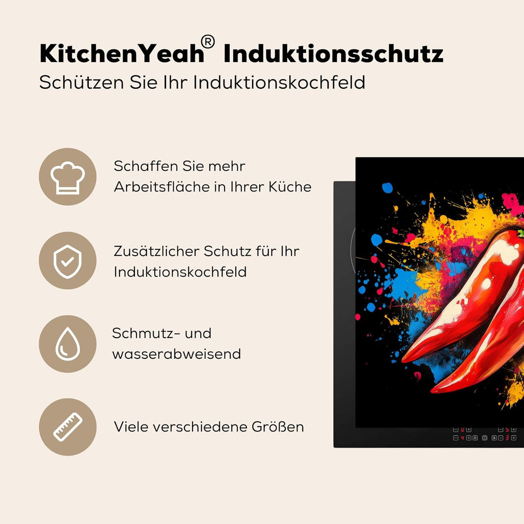 KitchenYeah© Herdabdeckplatte Einteilig 59x51 cm Küche Ceranfeld Abdeckplatte Cerankochfeld Abdeckun