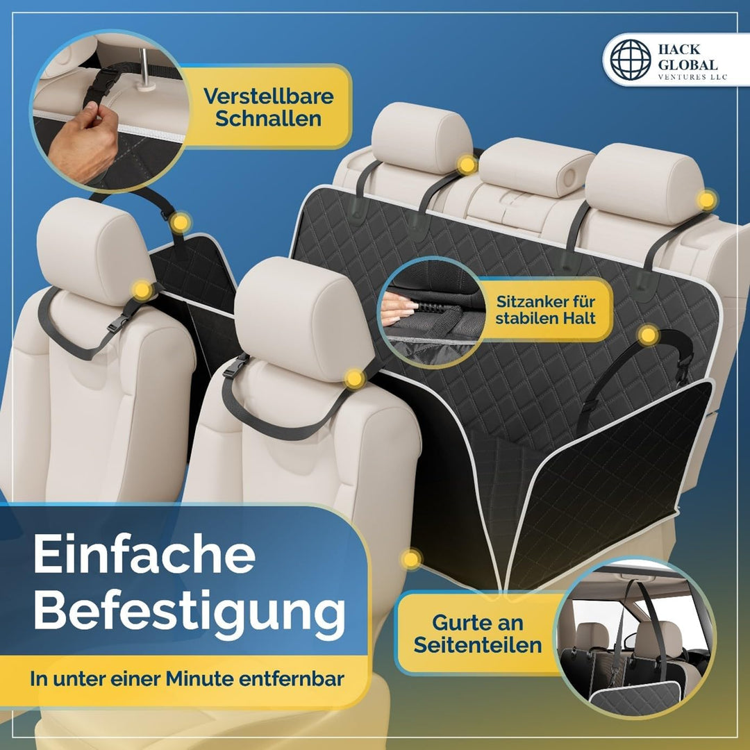 Autoschondecke Hund Rückbank teilbar – Wasserdicht, rutschfest mit Sichtfenster | Für SUV &amp; PKW