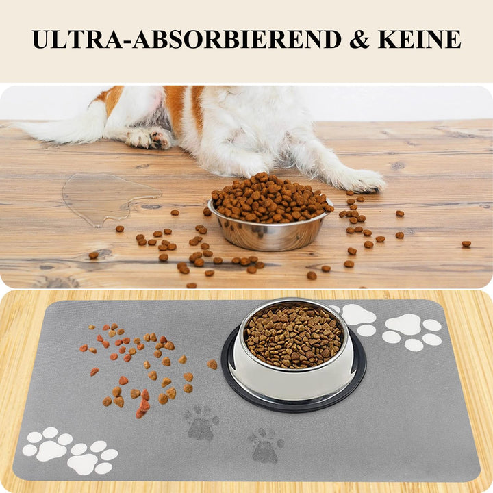 Napfunterlage Hund Katzen Futternapf Unterlage: 50 x 30 cm rutschfeste Hundenapf Unterlage Katzennap