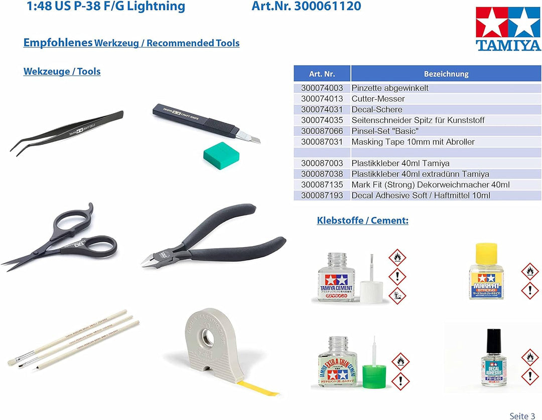 Tamiya 300061120 Fahrzeug 1:48 US P-38 F/G Lightning, originalgetreue Nachbildung, Modellbau, Plasti