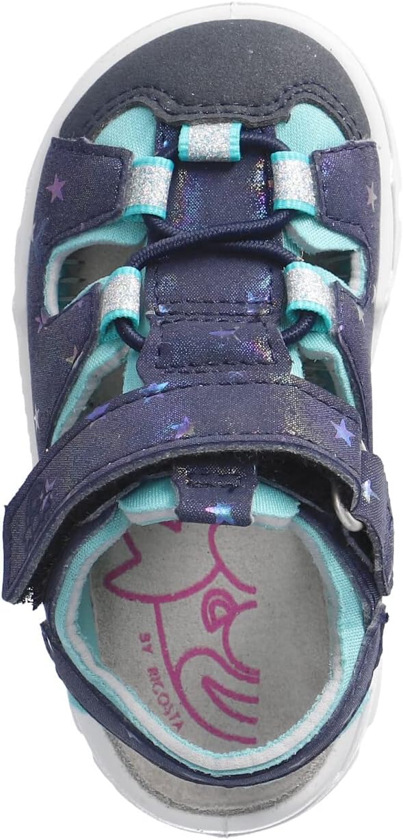 RICOSTA Mädchen und Jungen Sandalen Gery, Kinder Lauflernschuhe, Weite: MITTEL, waschbar 28 EU Blau