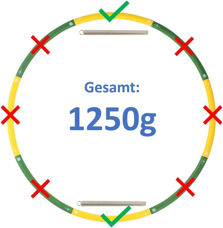 HOOPOMANIA Booster Hula Hoop mit Gewicht - füllbar [0,85 – 2,45 kg] Hula Hoop Erwachsene Hoop + 2x20