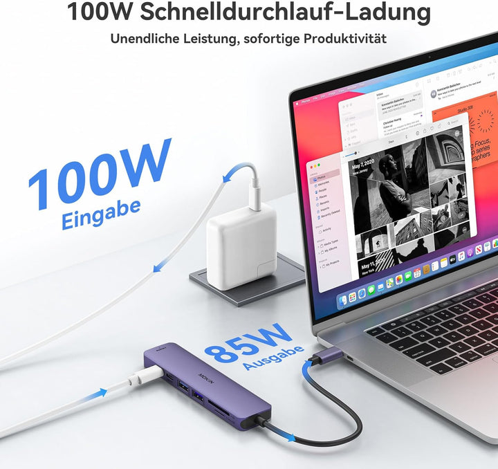MOKiN USB C Hub, Multiport Adapter für MacBook Pro/Air, 7 in 1 MacBook Adapter USB C to HDMI Hub, 2