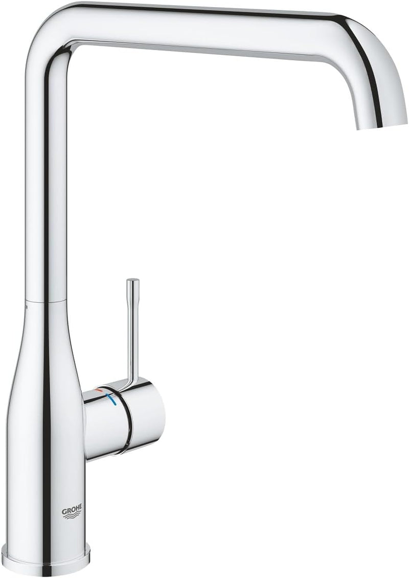 GROHE Essence New - Einhand-Spültischbatterie (hoher Auslauf, Schwenkbereich wählbar 0°/150°/360°, f