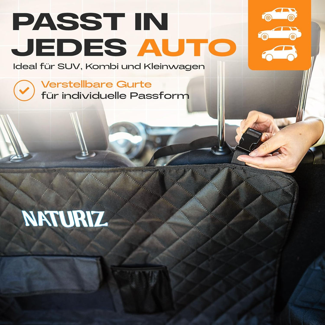 Naturiz® Kofferraumschutz Hund mit Seiten- & Ladekantenschutz - Hundedecke Auto Kofferraum - Univers
