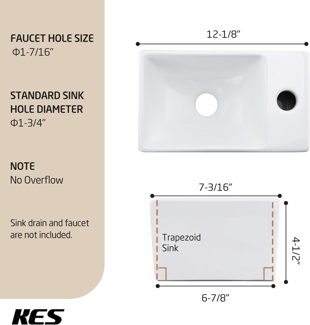 KES Waschbecken Gäste WC Aufsatzwaschbecken Waschschale Keramik Handwaschbecken Badezimmer für Wasch