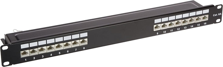 Delock 19″ Patchpanel 16 Port Cat.6A 1 HE schwarz